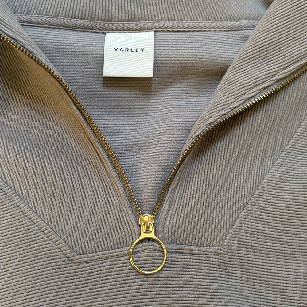 Varley Beige Ribbed Half-Zip Pullover - image 5